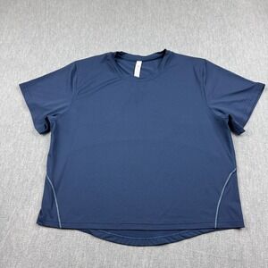 Lululemon Shirt Womens 8 Blue Ventilated Open-Back Training‎ Running Gym W3GBXS